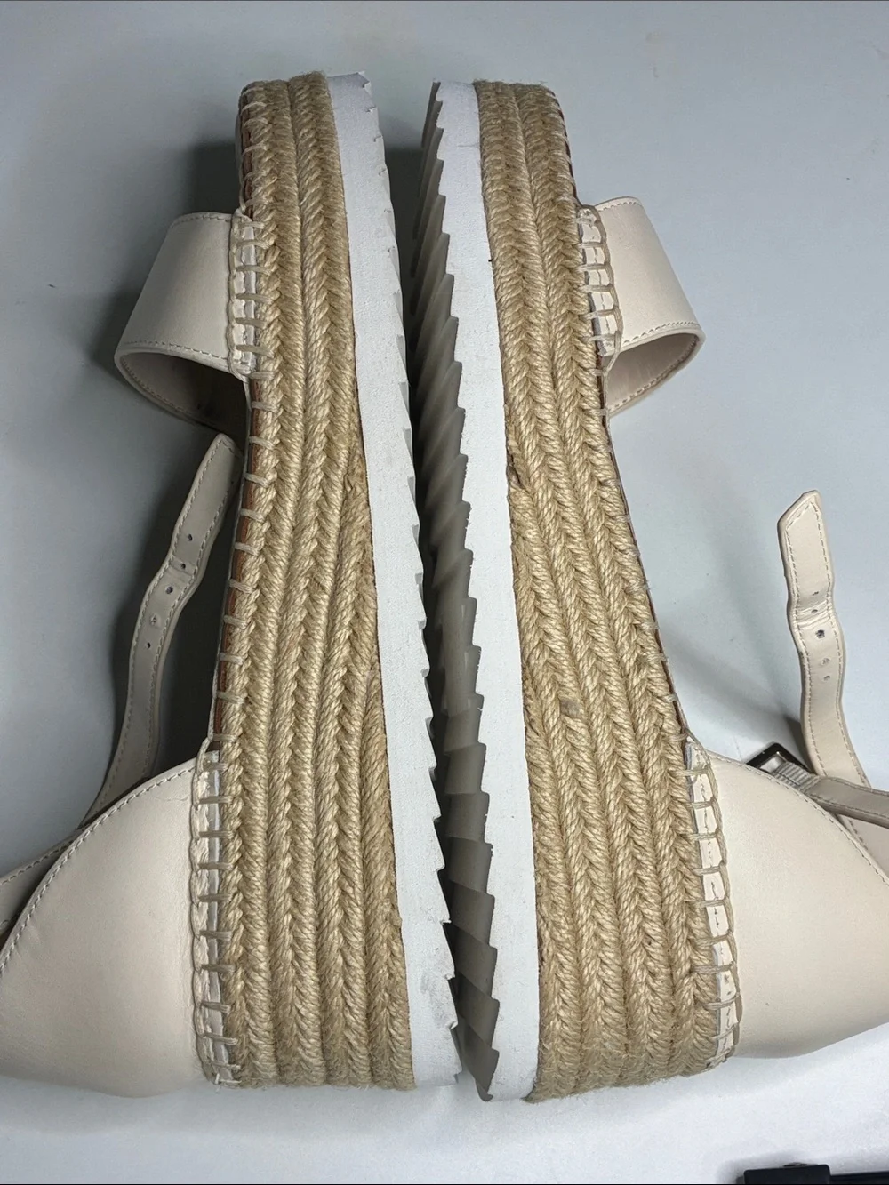 ANTONIO MELANI Cream Espadrille Slingback Sandals